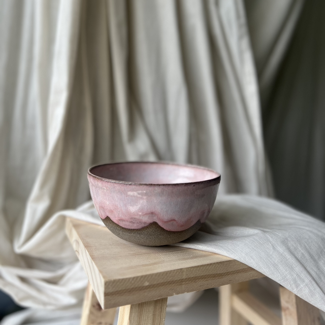 Müslischüssel mit pinker Glasur 
