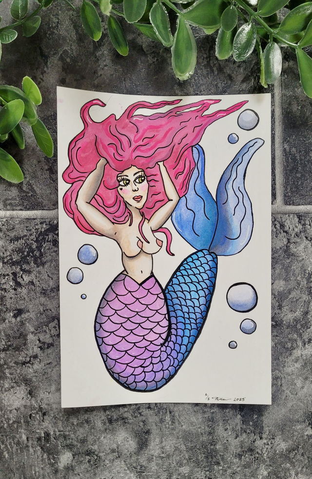 Original Watercolour Painting – A5 - Mermaid
