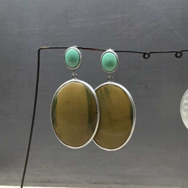 Pietra paesina earrings 