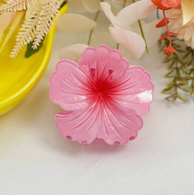 Haarklemme Hibiskus rosa