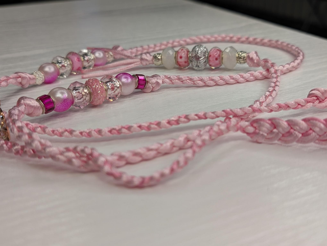 Käsin punottu näyttelytalutin, vaaleanpunainen 