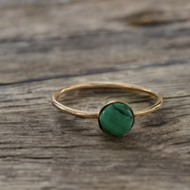 Ring classic • malakitt • 14k gullfylt • 5mm