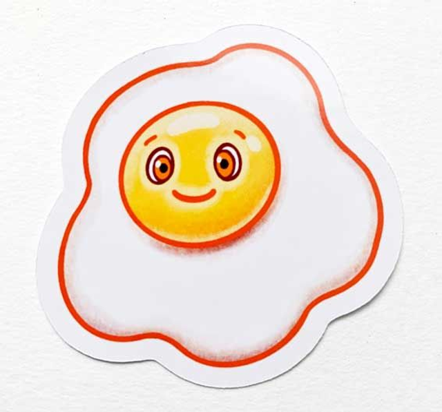 Die-Cut-Sticker "Happy Breakfast Fried Egg"