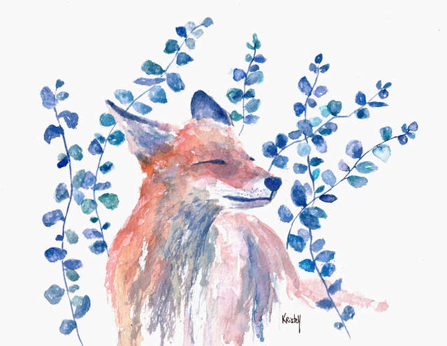 Renard et eucalyptus