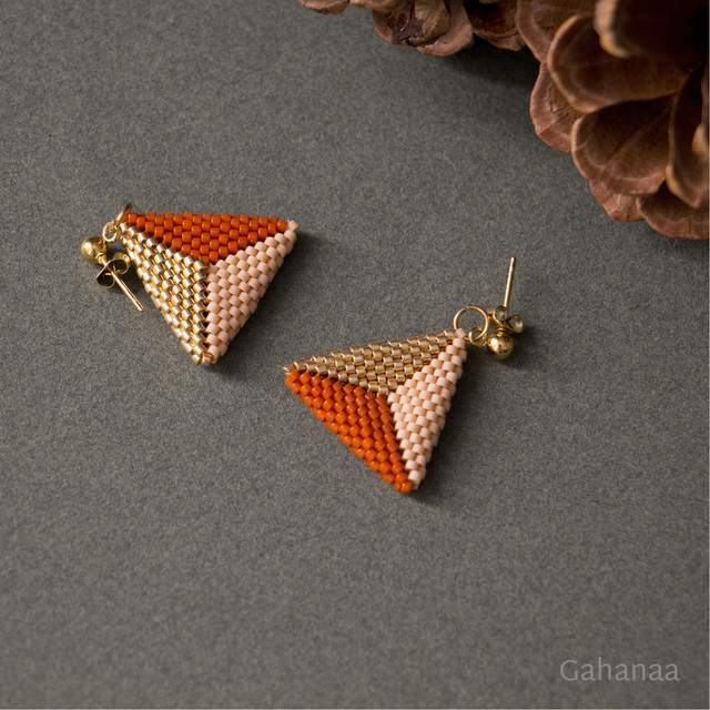 Mathilde, boucles d'oreilles couleur terracotta tricolores
