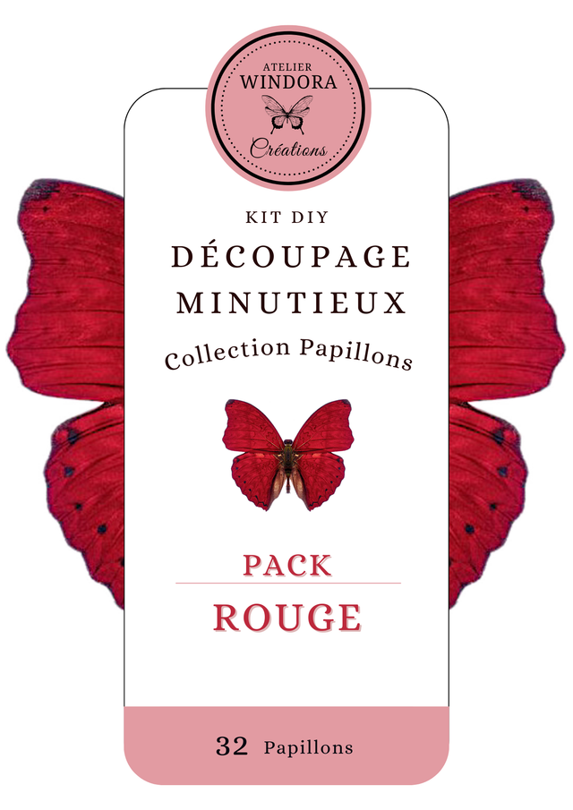 KIT DIY Papillons Rouge | Découpe Minutieuse