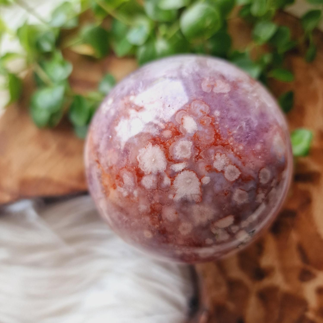 Pink Amethyst, Amethyst And Flower Sphere - B 419g