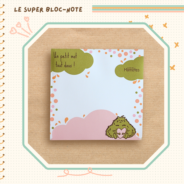 Bloc note illustré momote cœur  