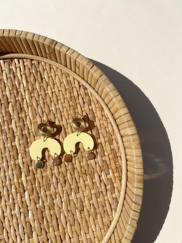 Boucles d'oreilles Camille - Jaune pastel