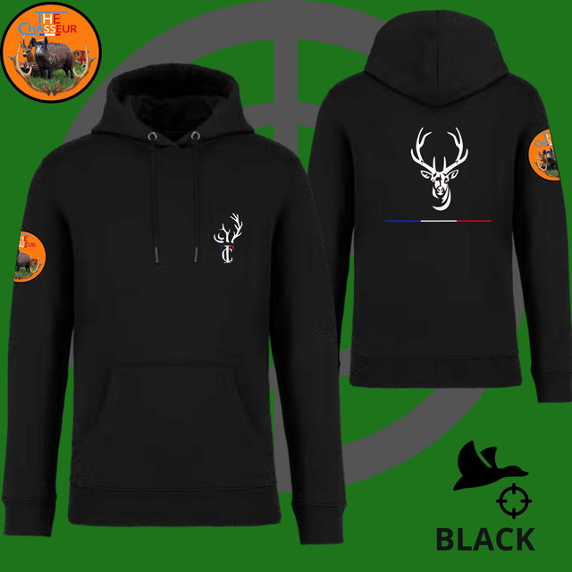 Sweet unisexe Brodé Team the Chasseur + CERF 