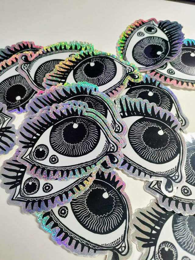 lot de deux stickers "oeil" simple+ triple