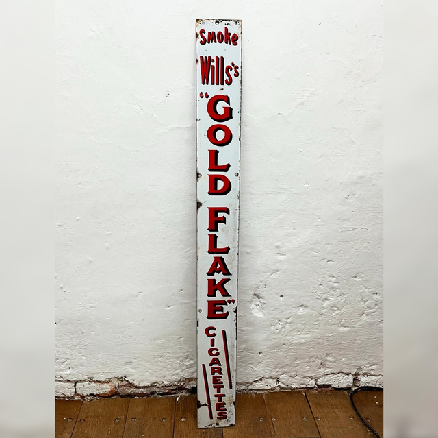 Early 20th Century WILL’S “GOLD FLAKE” Cigarettes Enamel Advertising Sign