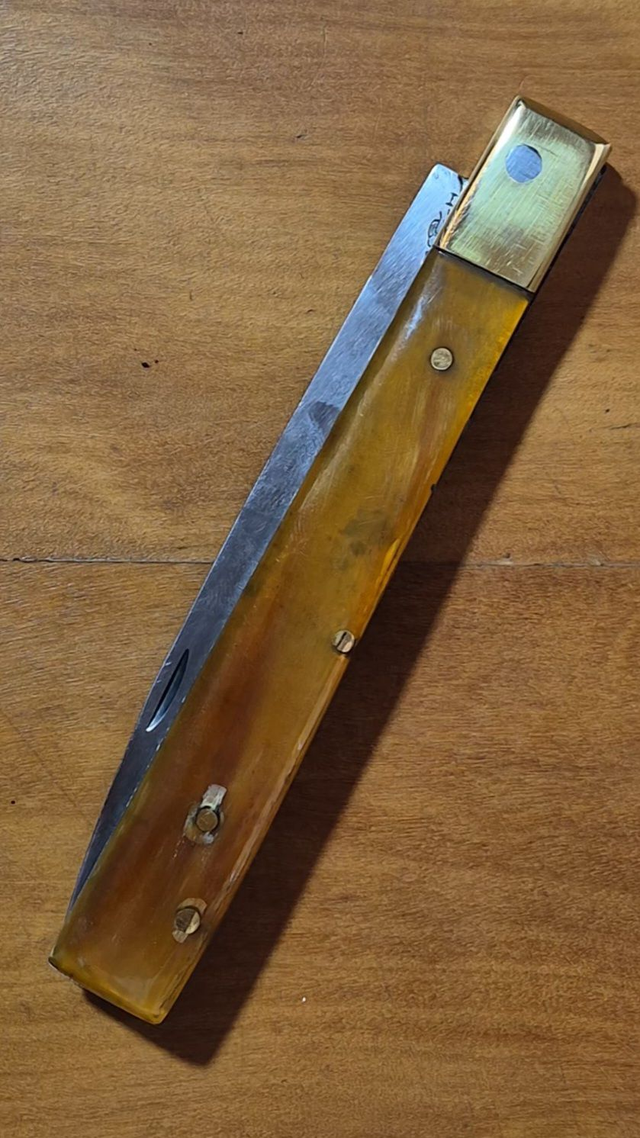 Canivete Artesanal Sfilato Italiano Cabo Chifre Bovino 4 Pol