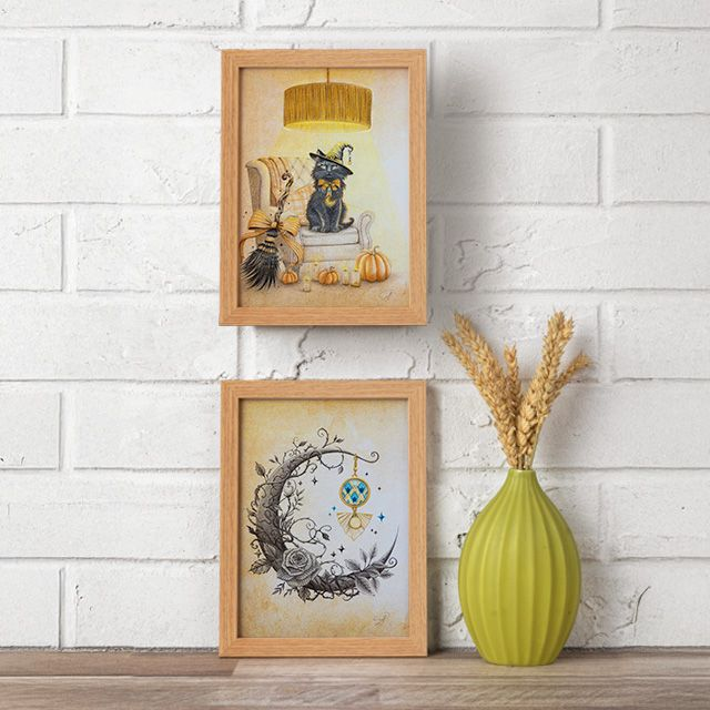 Pack Duo A5 : Chat mystique &amp; La lune étincelante