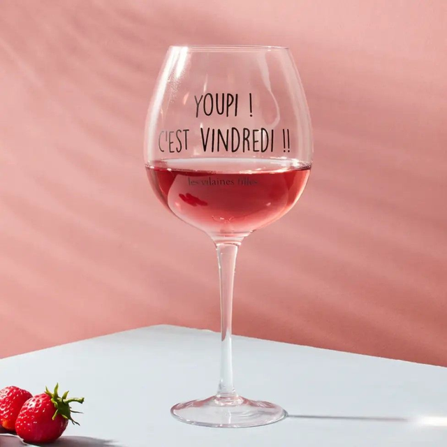 Verre à vin XL Youpi c'est Vindredi 75cl