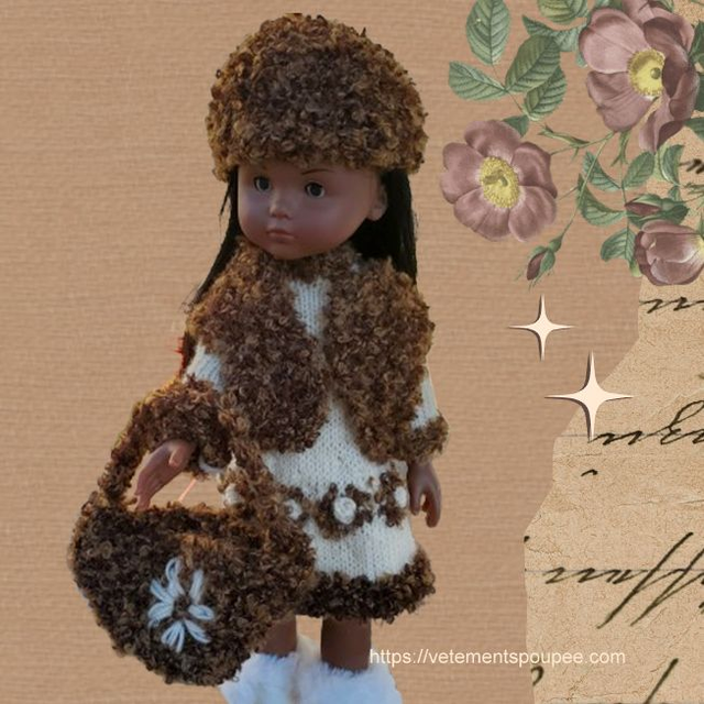 Gilet sans manche, gilet de berger pour poupée de 30 à 33 cm