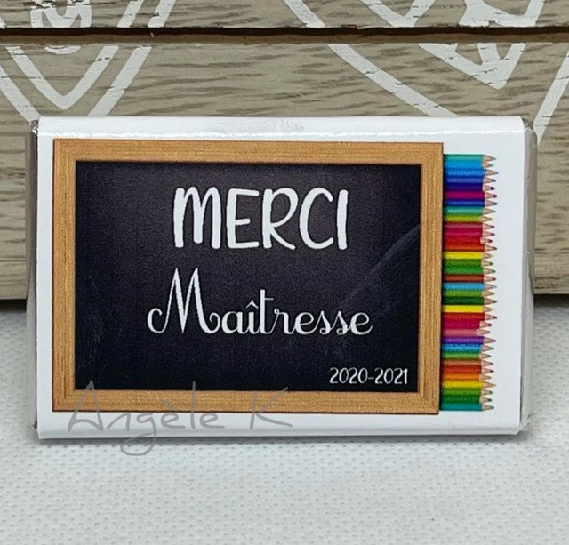 Lot de 10 mini chocolats personnalisés thème école