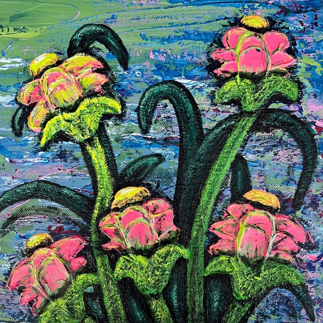 Imagined Pink Flowers Fine Art Print