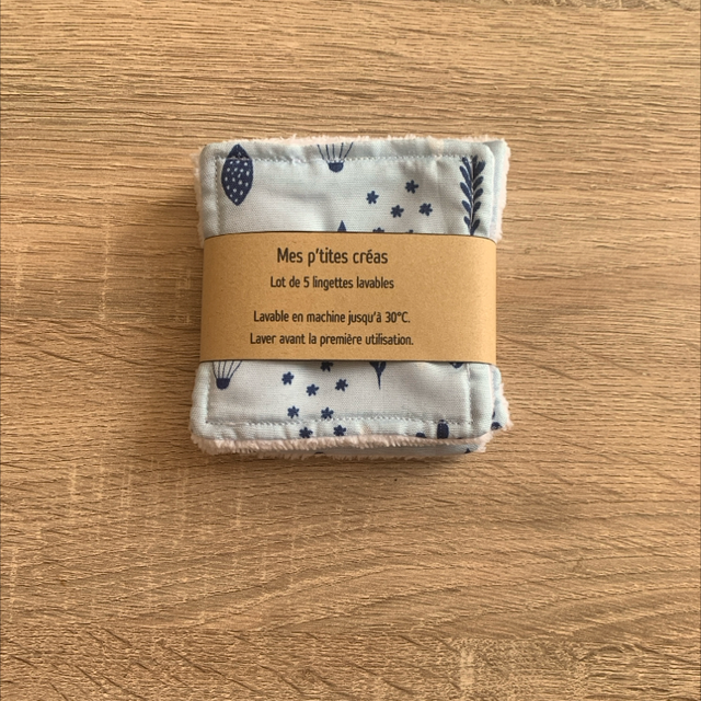 Lot de 5 lingettes lavables