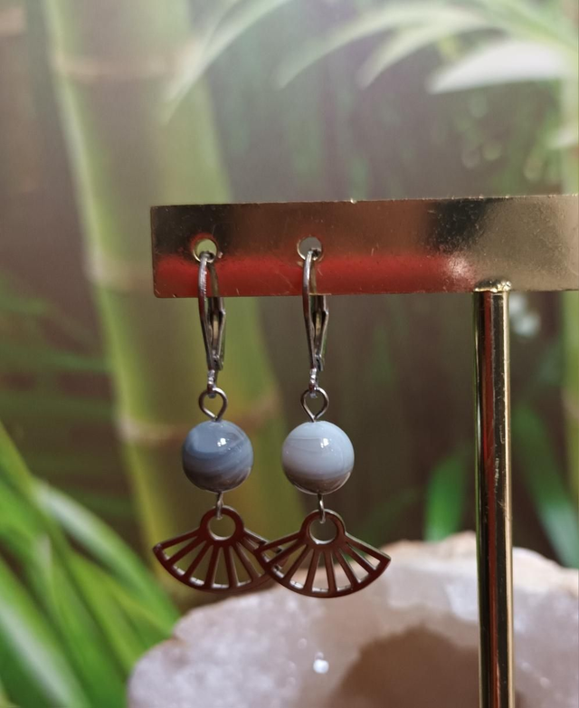 Boucles d’oreilles en agate Botswana