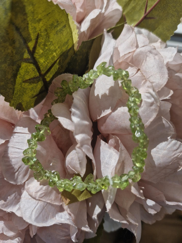 Peridot chip bracelet