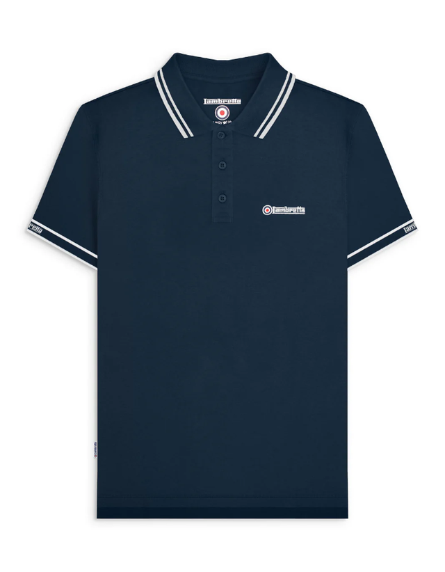 Lambretta SS4016 Branded Sleeve Polo - Navy