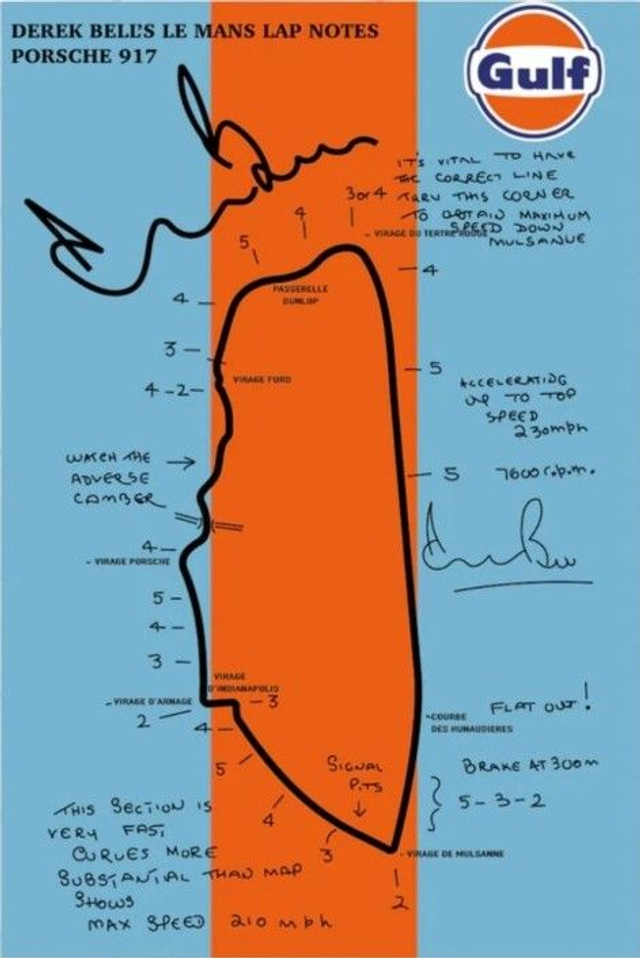 Derek Bell Le Mans Notes - Aluminium Wall Plaque
