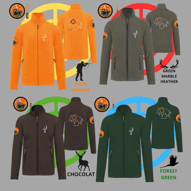 Polaire homme Brodé Team the Chasseur + SANGLIER