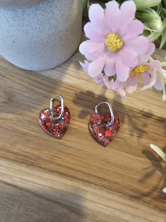 🏵️FLOWER POP MINI COEUR interchangeable paillettes rouge🏵️