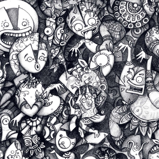 "De nouveau dans l'Invisible" - Dessin mouvementé au crayon graphite