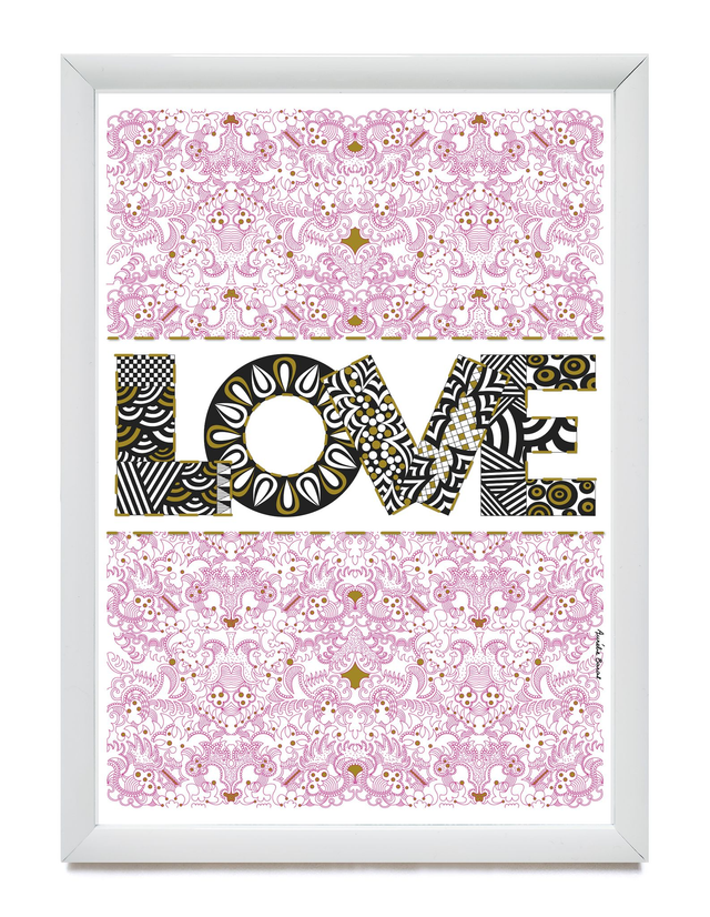 CENTRE DE TABLE 13 X 18 cm LOVE (CE-02-NP)