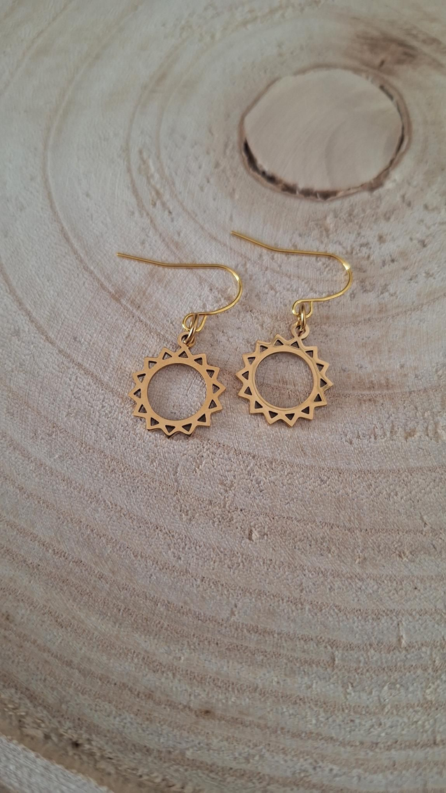 Boucles D&#039;oreilles Soleil Dorées Personnalisable