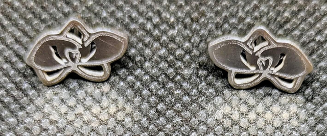 Abstract orchid 10mm sterling silver studs