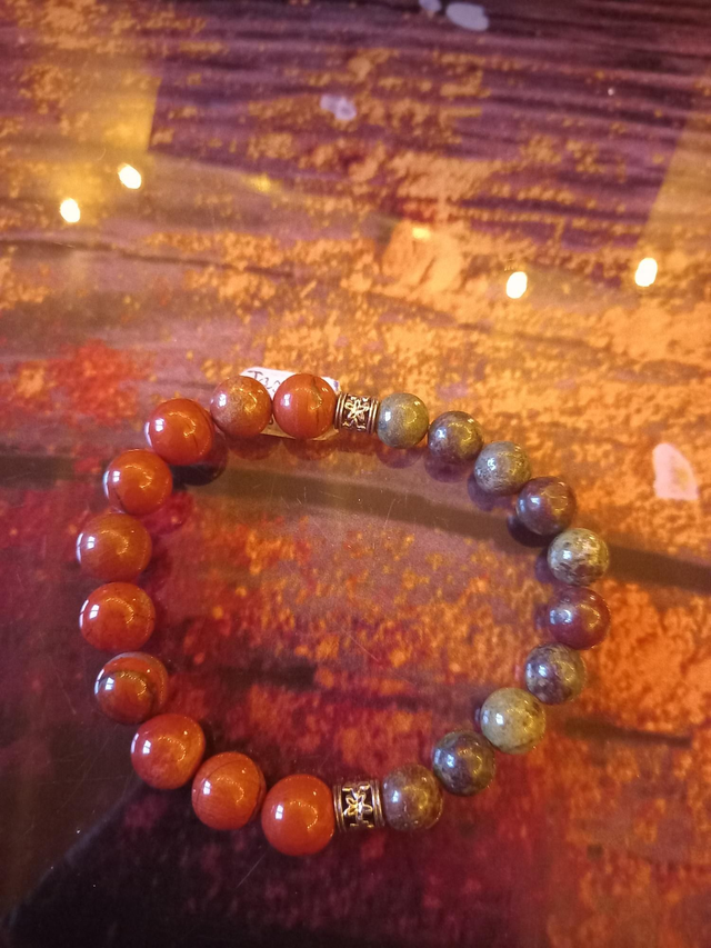 Jaspe Rouge Et Jaspe Dragon 6mm