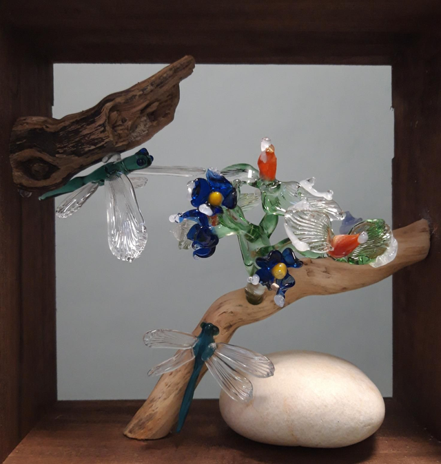 &quot;Les libellules&quot; - cadre a poser ou surprendre 40X40