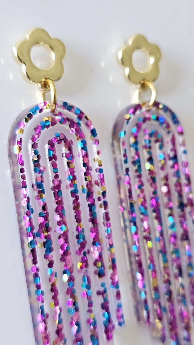 ARTY aux paillettes mauves, bleues & fushias 