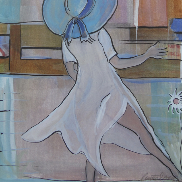 ARTSOS - WATER- COLOR ART ON PAPER - URBAN LADY 