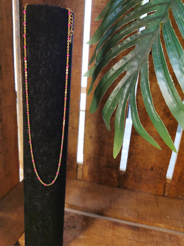 Collier acier et email 