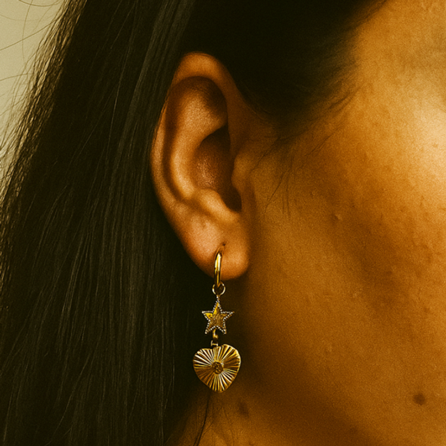 Oorbellen hartje/ster