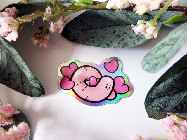 Love Worm Holographic Sticker