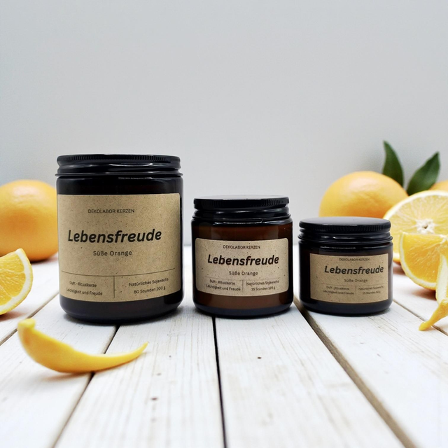 Duftkerze - Lebensfreude (Süße Orange)
