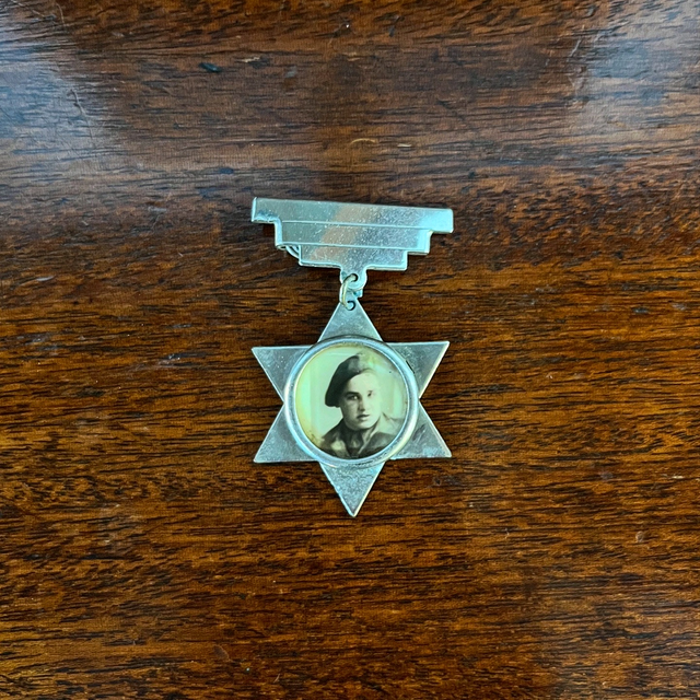 Original Second World War Sweetheart Brooch — Star of David with Soldier’s Portrait &amp; Three-Tiered Suspension Clasp