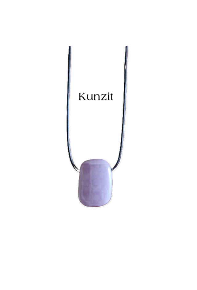 Naturstein Halskette Quader Kunzit