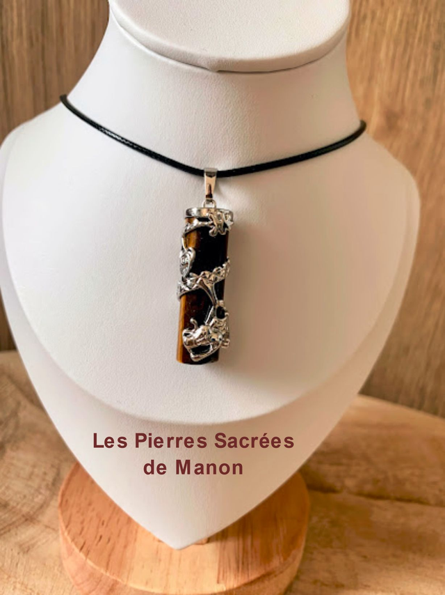 Pendentif Dragon Œil de Tigre