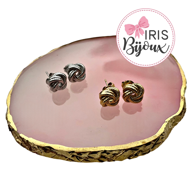 Orecchini a lobo mini nodi 3d