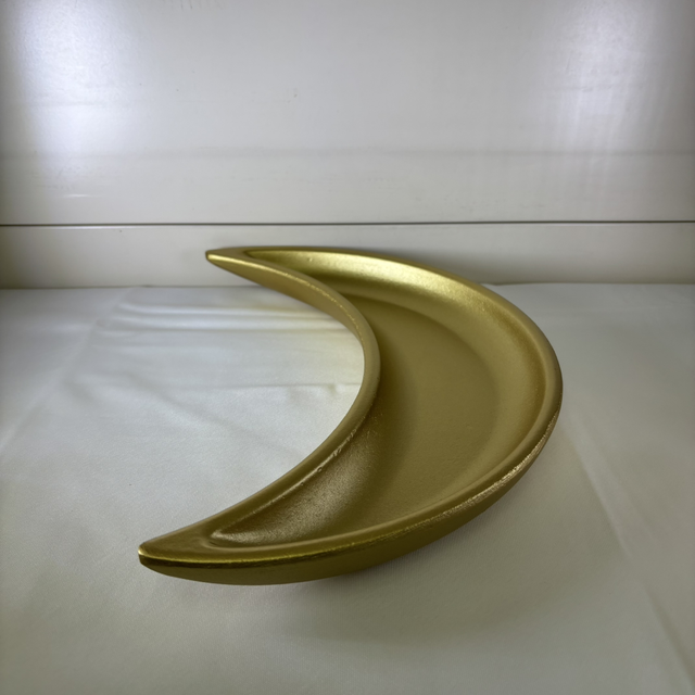 Plateau présentation lune doré 