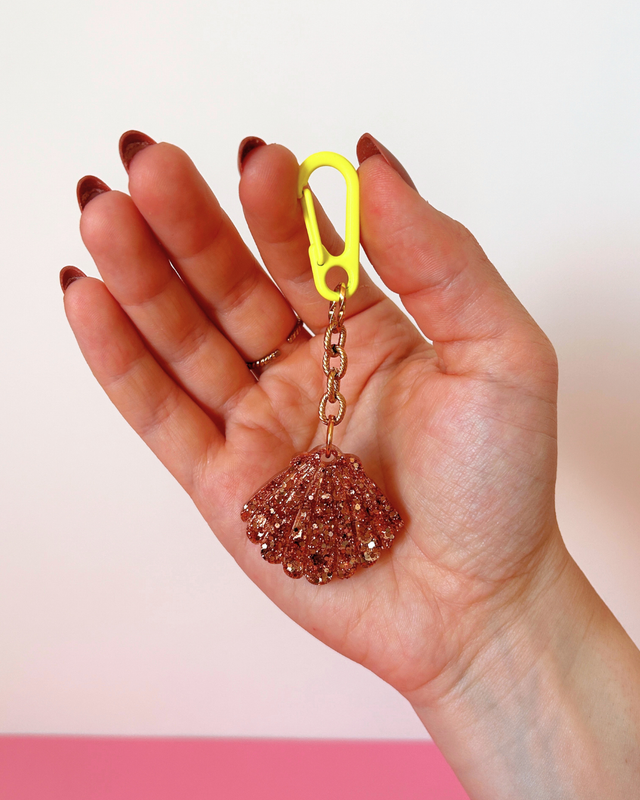 Porte-clé coquillage doré