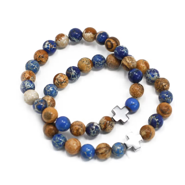 Support Friendship Bracelets (2 Pack) – Sodalite &amp; Picture Stone)