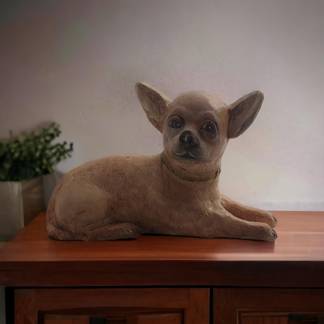 Adorable puppy, 25 cm Chiwawa, ceramic 