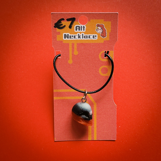 Black White Orange - Mini Skull -  Alternative - Necklace  [NLK-ALT-MS-BWO]